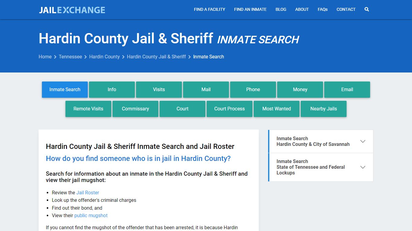Inmate Search: Roster & Mugshots - Hardin County Jail & Sheriff, TN