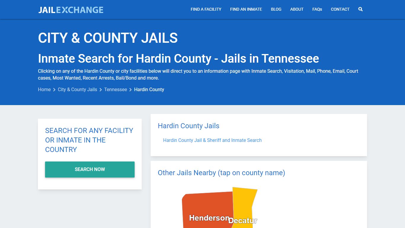 Inmate Search for Hardin County | Jails in Tennessee - Jail Exchange
